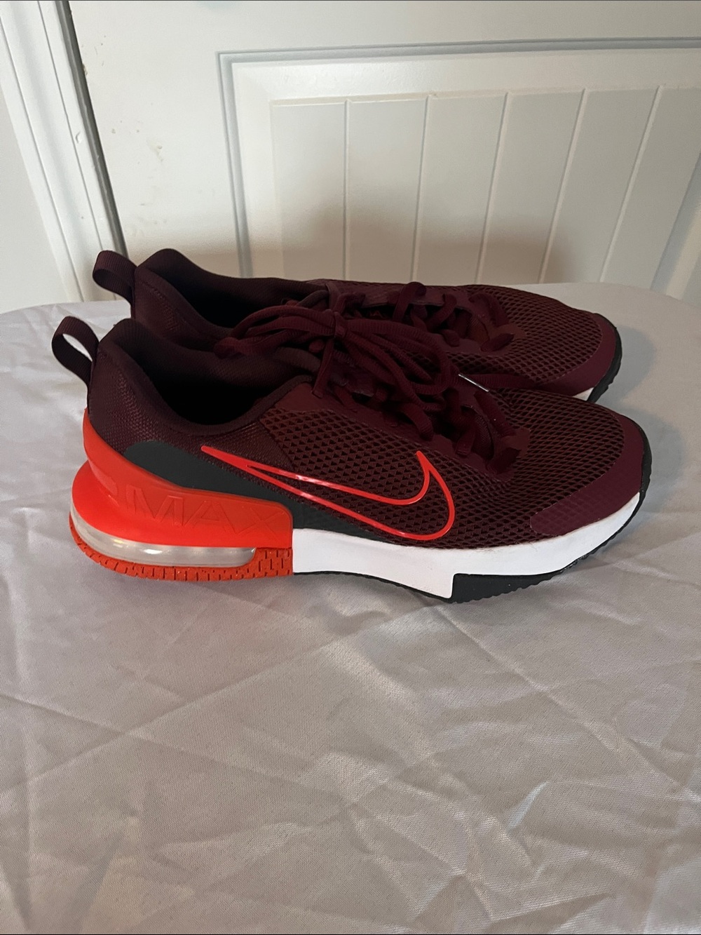 Nike Men's Sneakers - Burgundy with Bright Red Accents